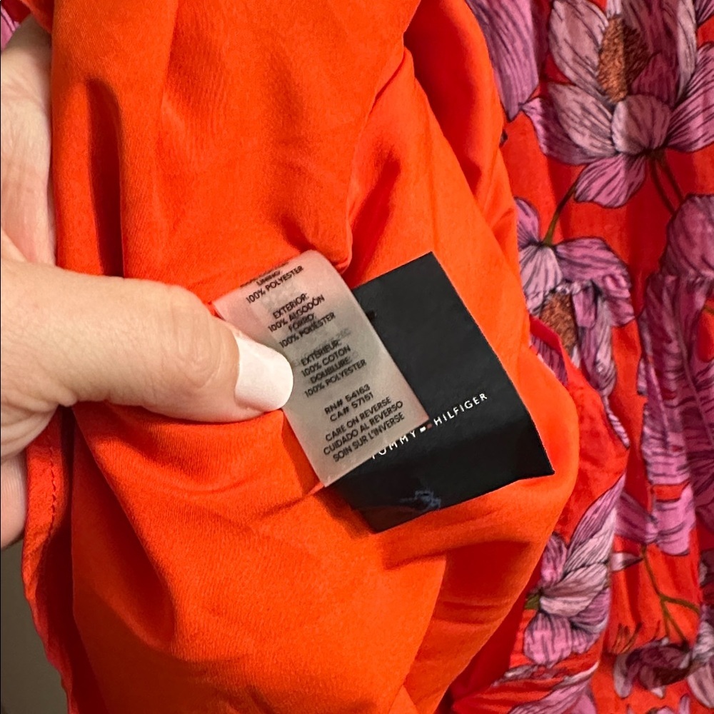 Tommy Hilfiger Gustavia Printed Tiered Sleeveless Dress red pink 12 NEW - Picture 5 of 7